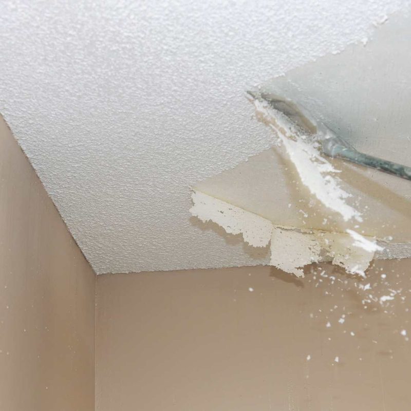 Popcorn ceiling removal in an Armour Hills, Kansas City, MO home
